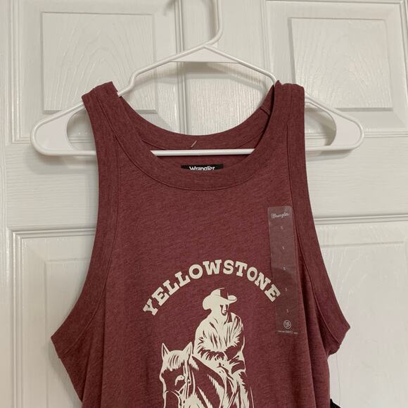 Wrangler x Yellowstone NWT Red Heathered Graphic Tank Small - Picture 3 of 10